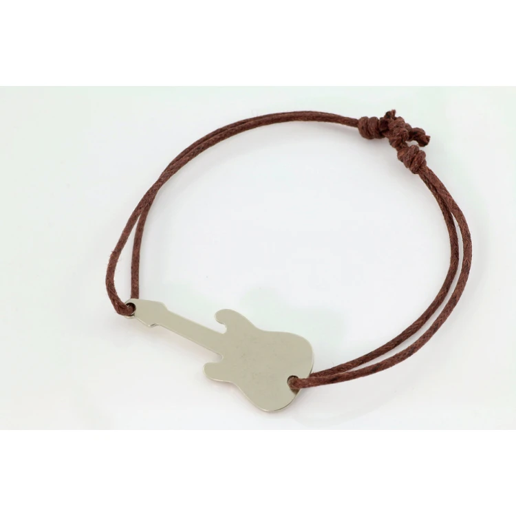 Seilarmband ELEKTRISCHE GITARRE - Neues Silber - BNS002