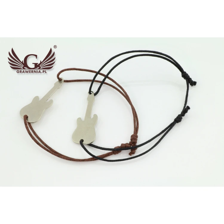 Seilarmband ELEKTRISCHE GITARRE - Neues Silber - BNS002
