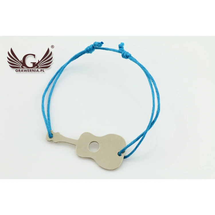 Armband aus Schnur KLASSISCHE GITARRE - Neues Silber - BNS007