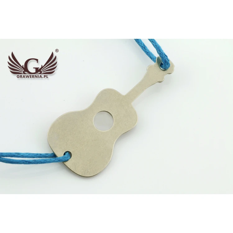 Armband aus Schnur KLASSISCHE GITARRE - Neues Silber - BNS007