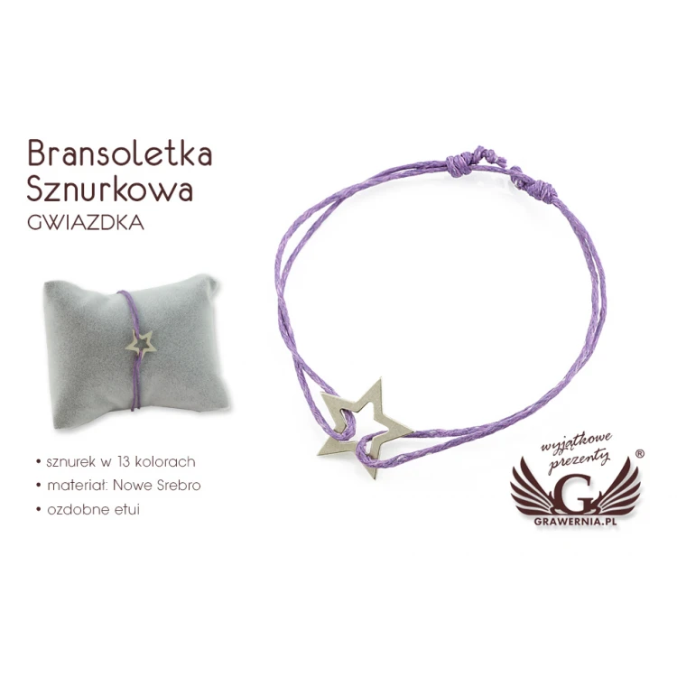 Schnurarmband STERNCHEN - Neues Silber - BNS003