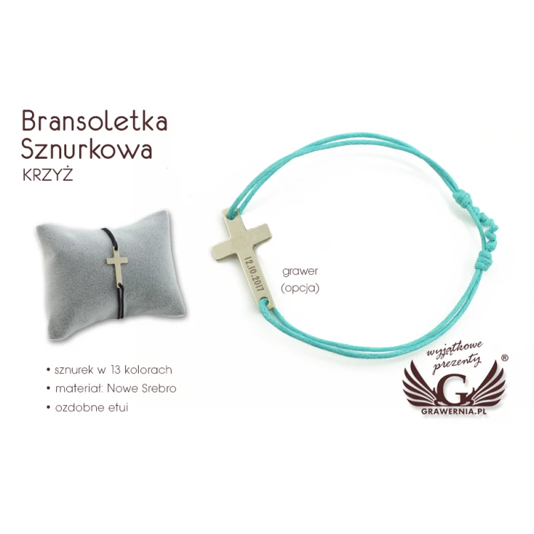 Seilarmband KREUZ - Neues Silber - BNS005