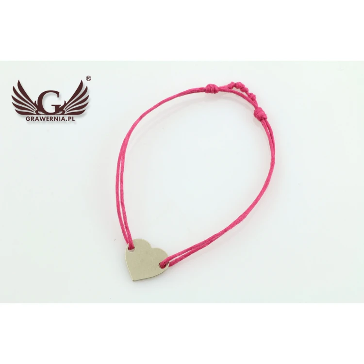 Kordelarmband HERZ - Neues Silber - BNS010