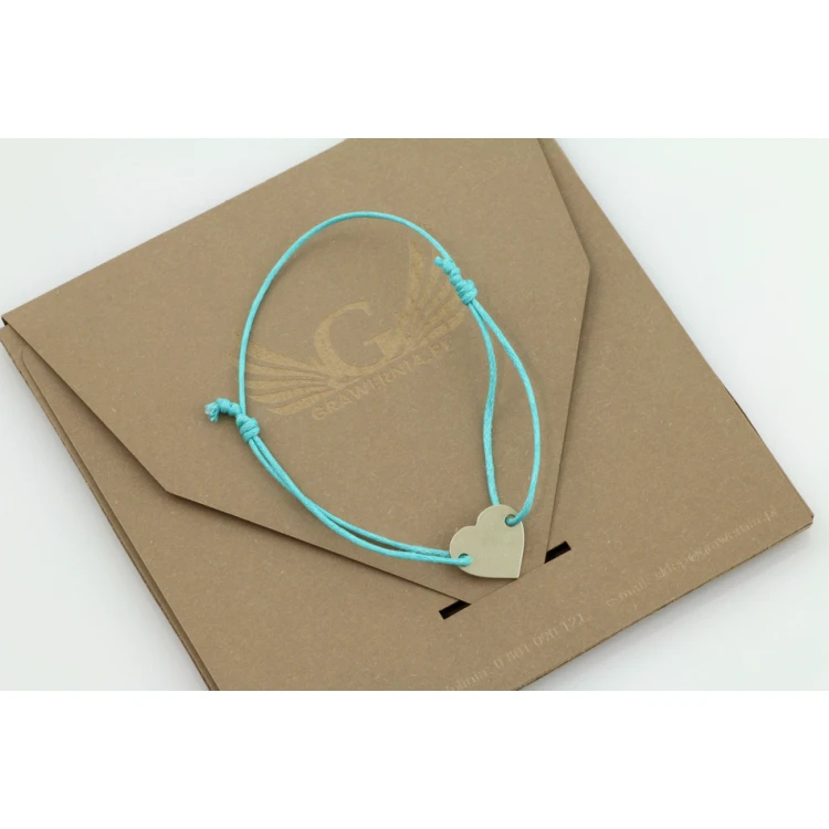 Kordelarmband HERZ - Neues Silber - BNS010