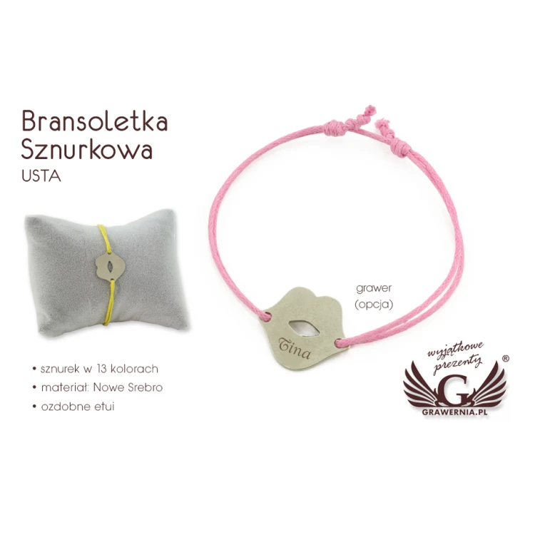 Schnurarmband USTA - Neues Silber - BNS009