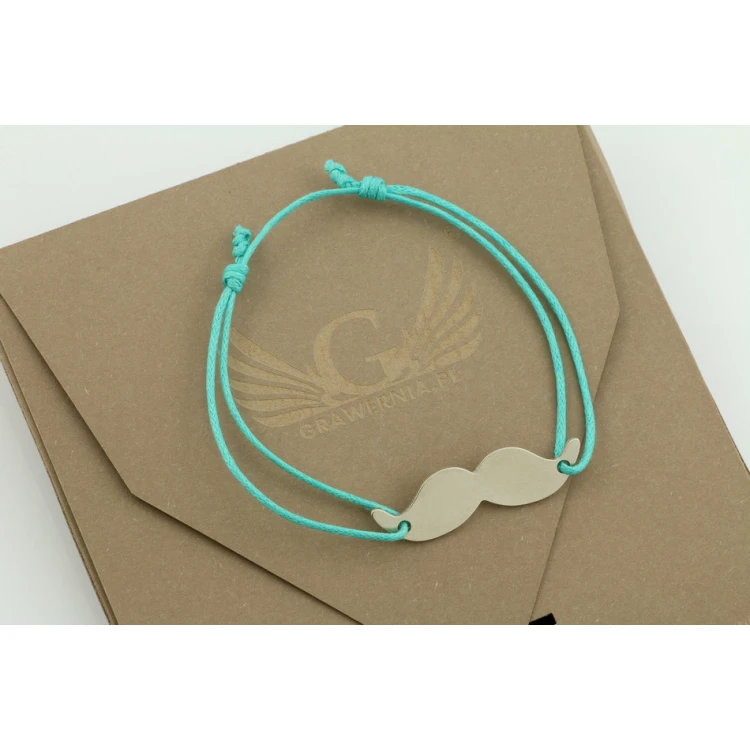 Schnurarmband SCHNURRBART - Neues Silber - BNS004