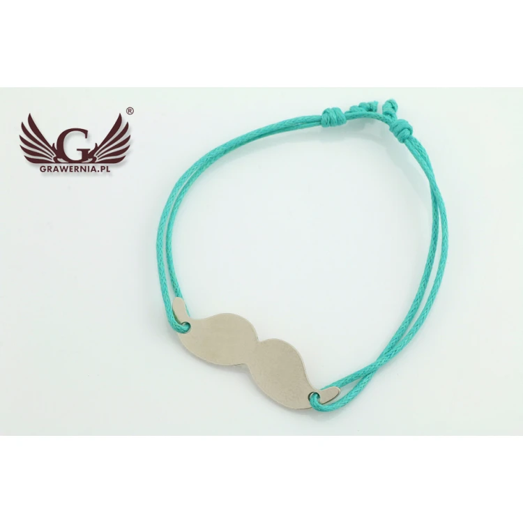 Schnurarmband SCHNURRBART - Neues Silber - BNS004