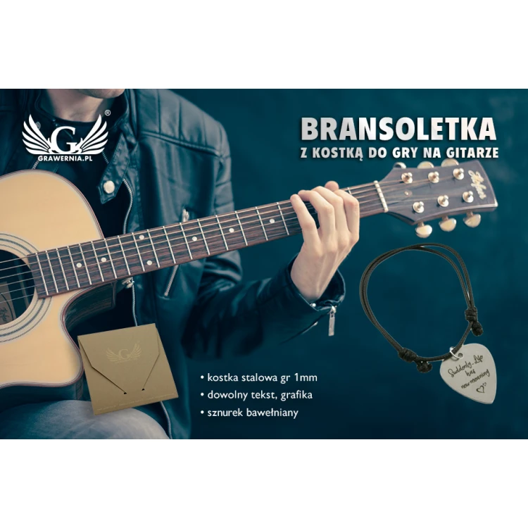 Schnurarmband mit Gitarren-Plektrum