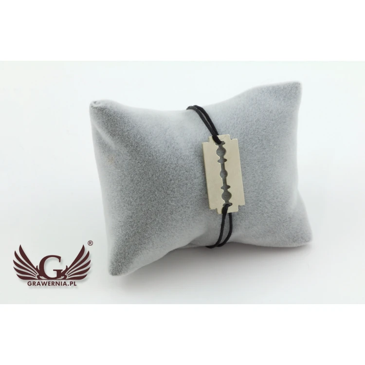 Schnurarmband RASIERKLINGE - Neues Silber - BNS001