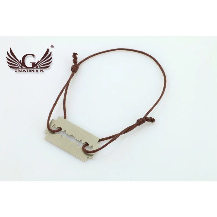 Schnurarmband RASIERKLINGE - Neues Silber - BNS001