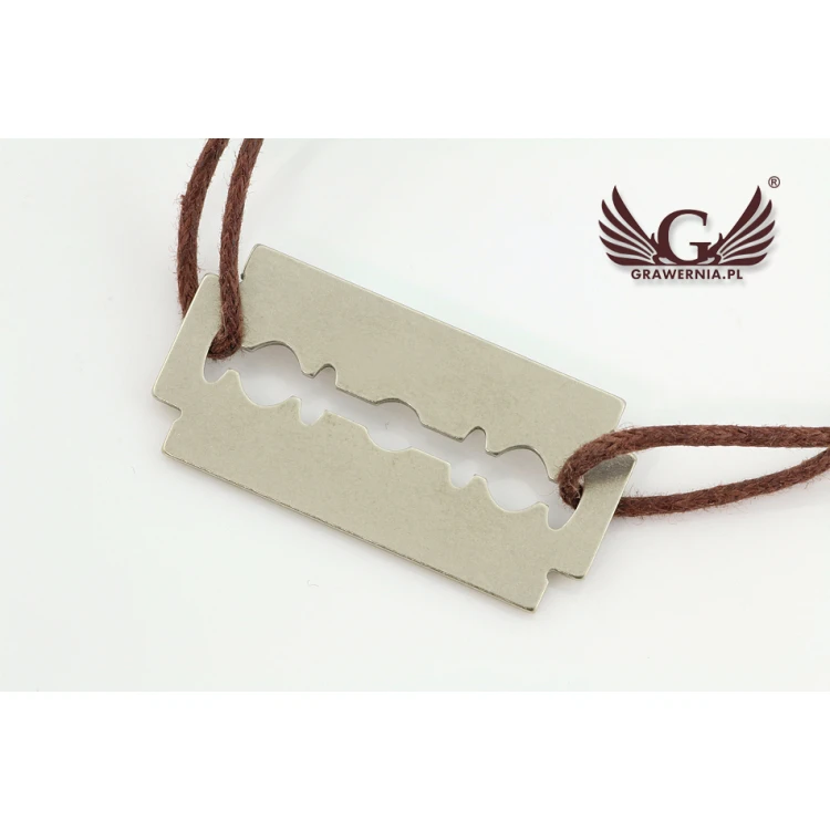 Schnurarmband RASIERKLINGE - Neues Silber - BNS001