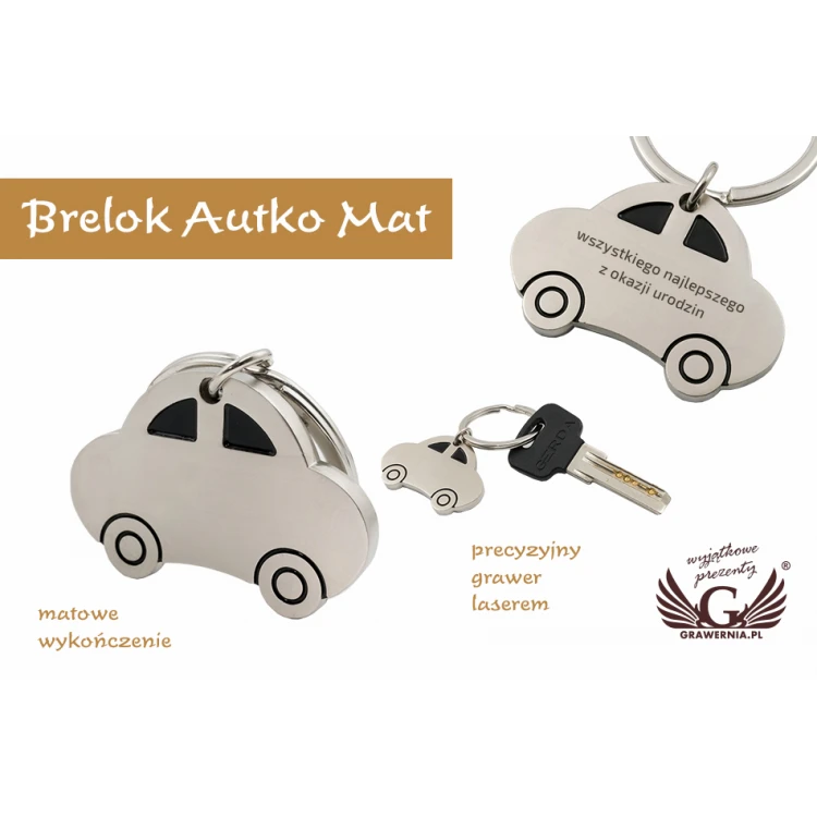 AUTO SCHLÜSSELANHÄNGER - mattes Metall mit beliebiger Gravur - BP66