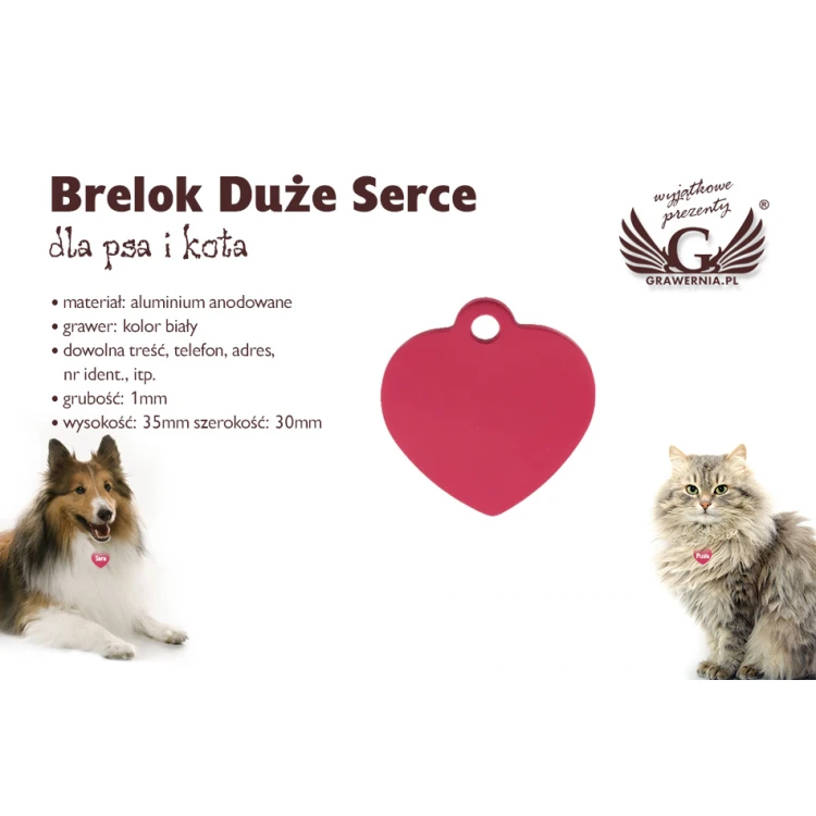 Anhänger für Hund und Katze - GROSSES HERZ - BDZ011