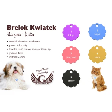 Anhänger für Hund und Katze - BLUME - BDZ004