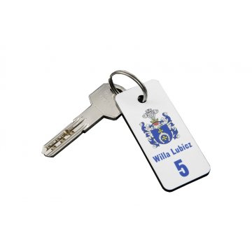 Schlüsselanhänger - TROGIR weiß mit UV-Druck und Ihrer individuellen Grafik