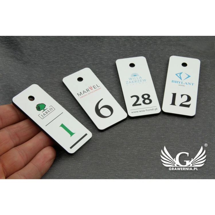 Schlüsselanhänger - TROGIR weiß mit UV-Druck und Ihrer individuellen Grafik