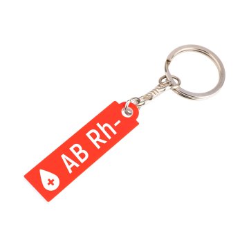 Schlüsselanhänger mit Ihrer Blutgruppe - rotes Gravierlaminat - Abm. 13x49mm - BRL034