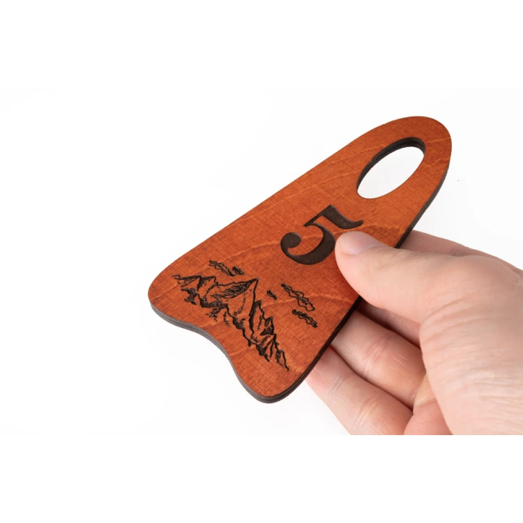 Holz Schlüsselanhänger Bigbrel 1 - Farbe Orange Größe 60x120mm - BD044