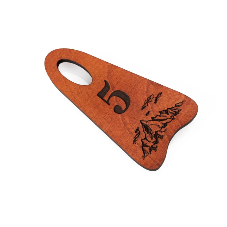 Holz Schlüsselanhänger Bigbrel 1 - Farbe Orange Größe 60x120mm - BD044