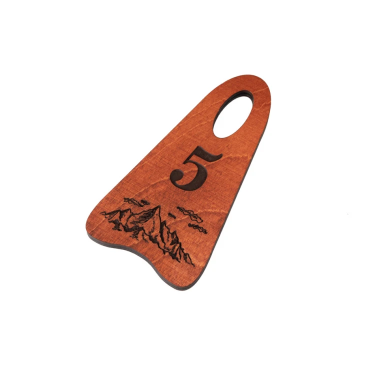 Holz Schlüsselanhänger Bigbrel 1 - Farbe Orange Größe 60x120mm - BD044