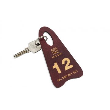 Holz Schlüsselanhänger Bigbrel 3 - Farbe dunkle Kirsche, Größe 60x120mm - BD048