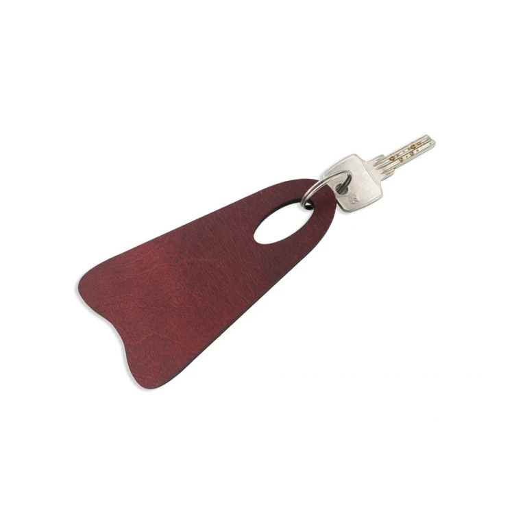 Holz Schlüsselanhänger Bigbrel 3 - Farbe dunkle Kirsche, Größe 60x120mm - BD048