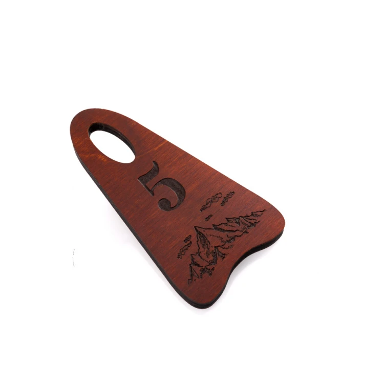 Holz Schlüsselanhänger Bigbrel 4 - Farbe helle Walnuss - Größe 60x120mm - BD075