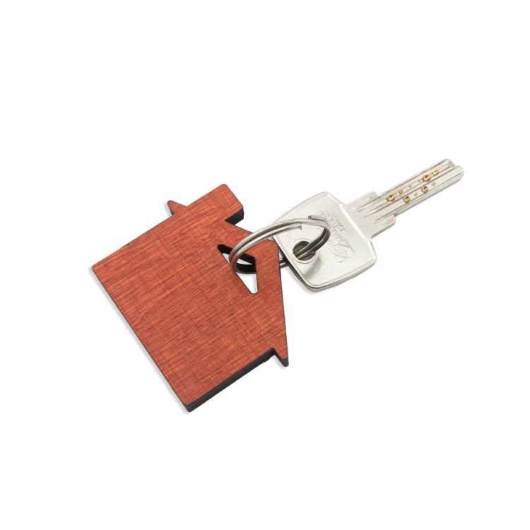 Holzanhänger Haus mit Schornstein 1 Farbe Orange Abm. 55x43mm - BD041