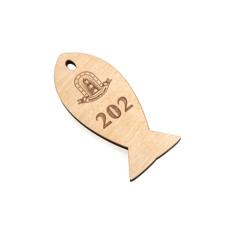 Holz Schlüsselanhänger Fish 2 - Naturfarbe - Abm. 110x48mm - BD078