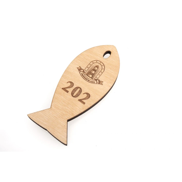 Holz Schlüsselanhänger Fish 2 - Naturfarbe - Abm. 110x48mm - BD078