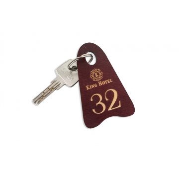 Holz Schlüsselanhänger Ikar 3 Farbe Dunkle Kirsche Größe 80x50mm