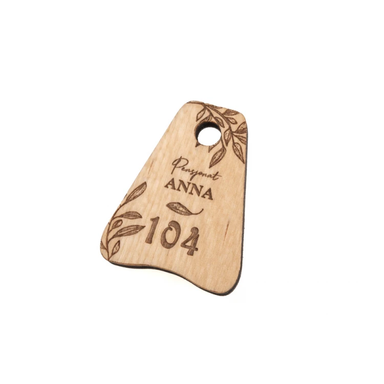 Holz Schlüsselanhänger Jaś 2 - Naturfarbe - Abmessungen 50x38mm - BD081