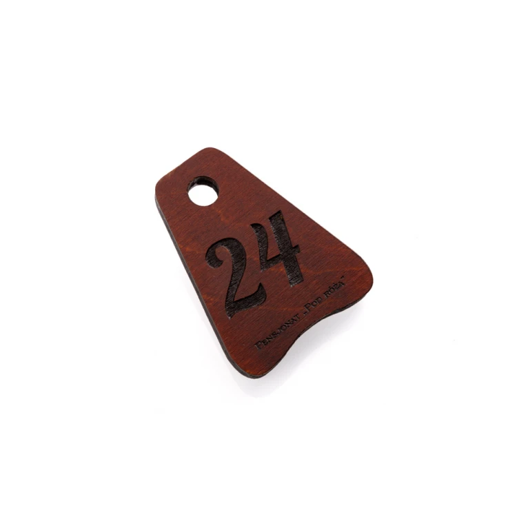 Holz Schlüsselanhänger Jaś 4 - Farbe helle Walnuss - Größe 50x38mm - BD070