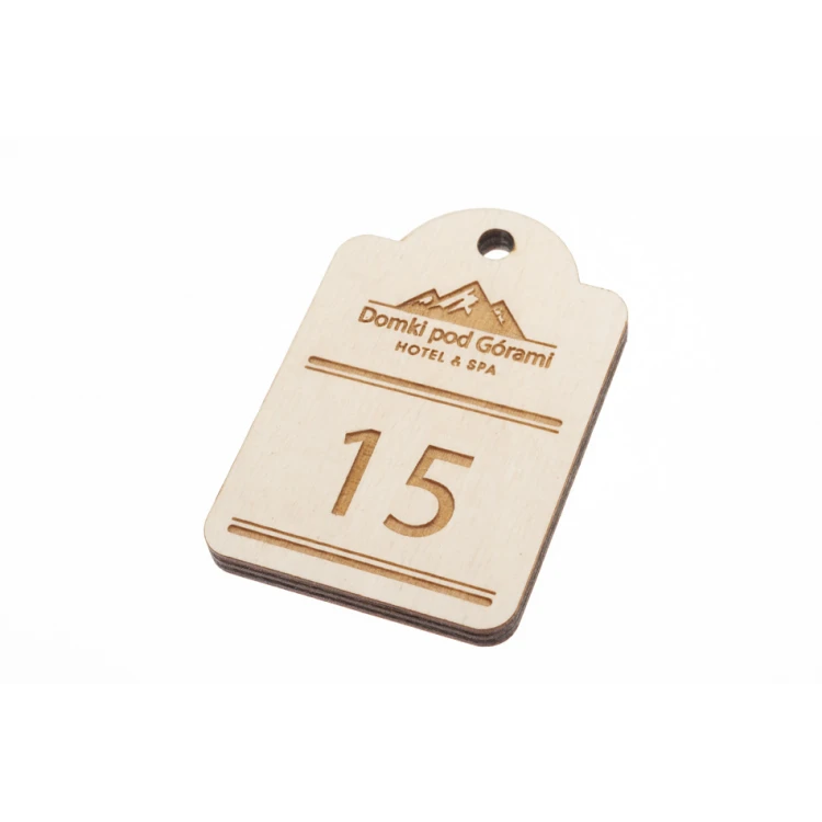 Holz Schlüsselanhänger Mini Retro 6 - Farbe Weiß - Größe 65x45mm - BD064
