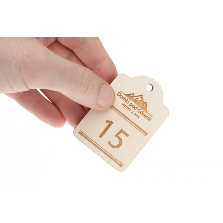 Holz Schlüsselanhänger Mini Retro 6 - Farbe Weiß - Größe 65x45mm - BD064