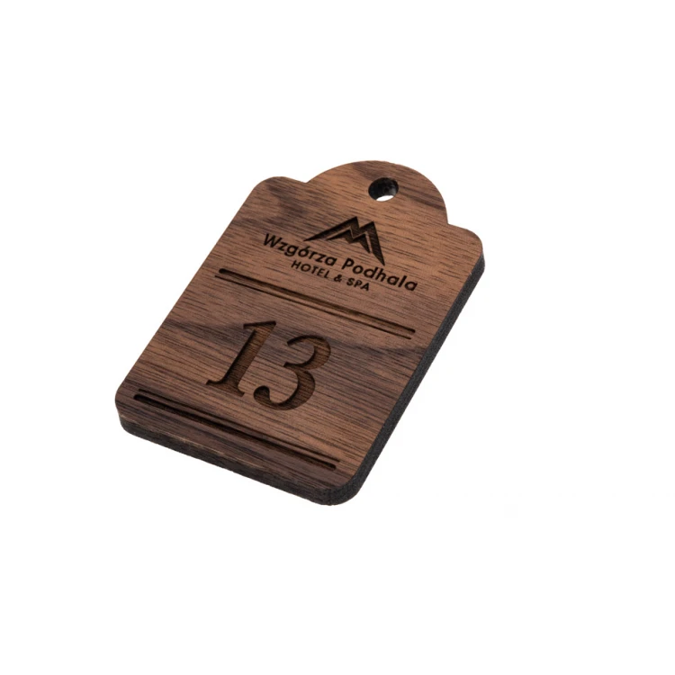 Holz Schlüsselanhänger Mini Retro 8 - Nussbaumholz - Maße 65x45mm - BD091