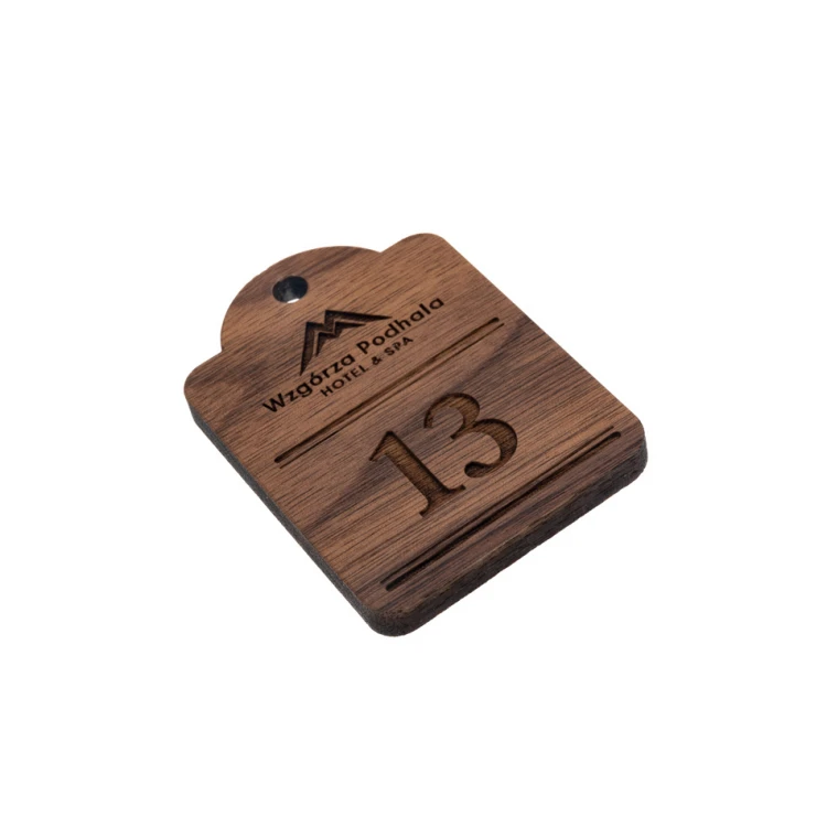 Holz Schlüsselanhänger Mini Retro 8 - Nussbaumholz - Maße 65x45mm - BD091