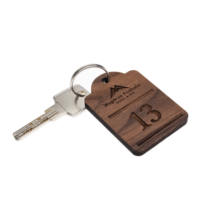 Holz Schlüsselanhänger Mini Retro 8 - Nussbaumholz - Maße 65x45mm - BD091