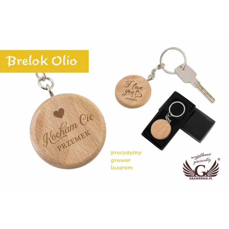 Holz Schlüsselanhänger mit Gravur - Olio - BP73