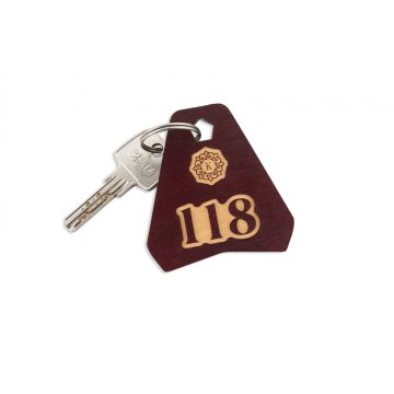 Holz Schlüsselanhänger - Ollobrel 3 Farbe dunkle Kirsche Abm. 69x65mm - BD050