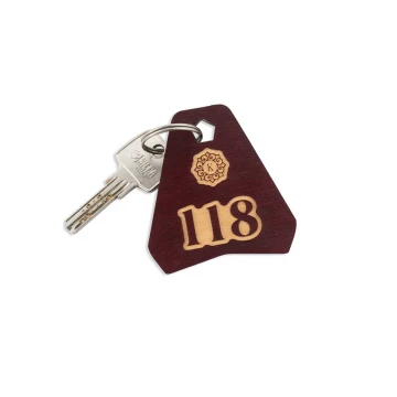 Holz Schlüsselanhänger - Ollobrel 3 Farbe dunkle Kirsche Abm. 69x65mm - BD050