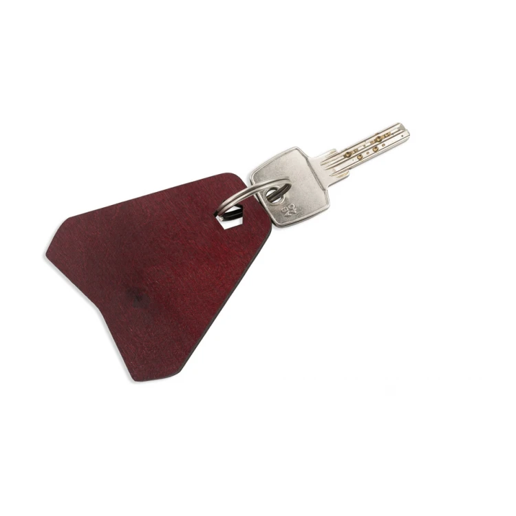 Holz Schlüsselanhänger - Ollobrel 3 Farbe dunkle Kirsche Abm. 69x65mm - BD050