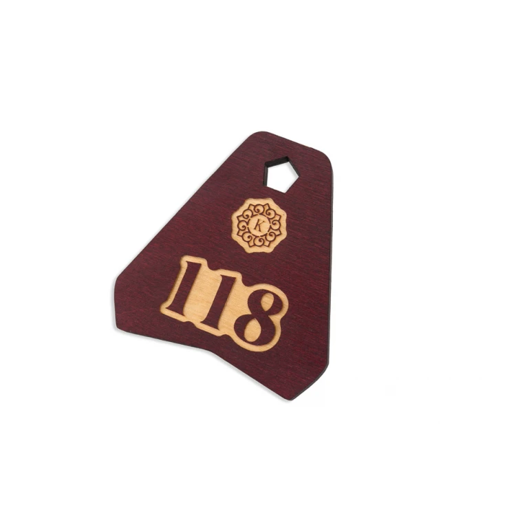 Holz Schlüsselanhänger - Ollobrel 3 Farbe dunkle Kirsche Abm. 69x65mm - BD050