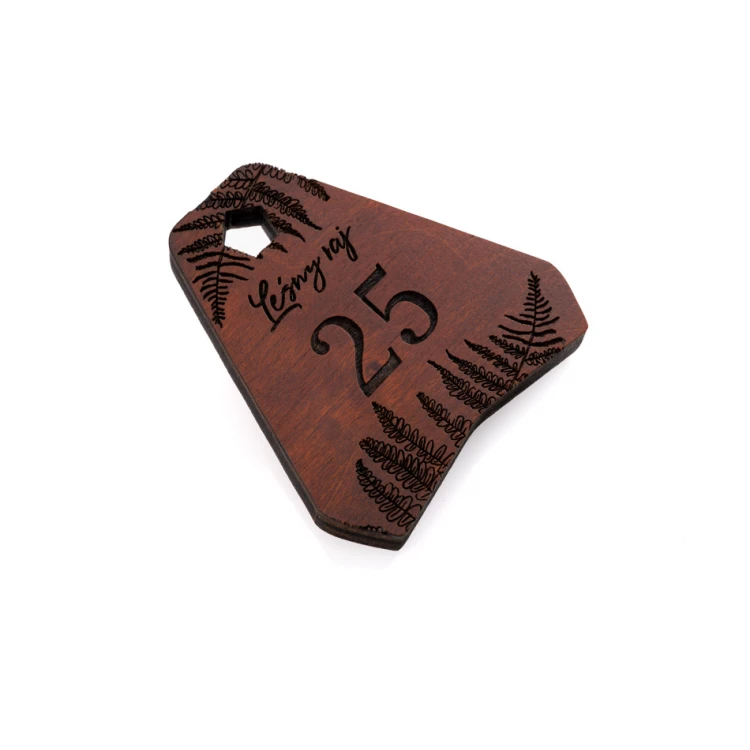 Holz Schlüsselanhänger Ollobrel 4 - Farbe heller Nussbaum - Größe 69x65mm - BD072