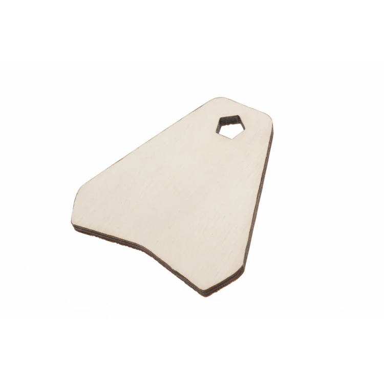 Holz Schlüsselanhänger Ollobrel 6 - Farbe Weiß - Größe 69x65mm - BD063