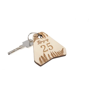 Holz Schlüsselanhänger Ollobrel 6 - Farbe Weiß - Größe 69x65mm - BD063