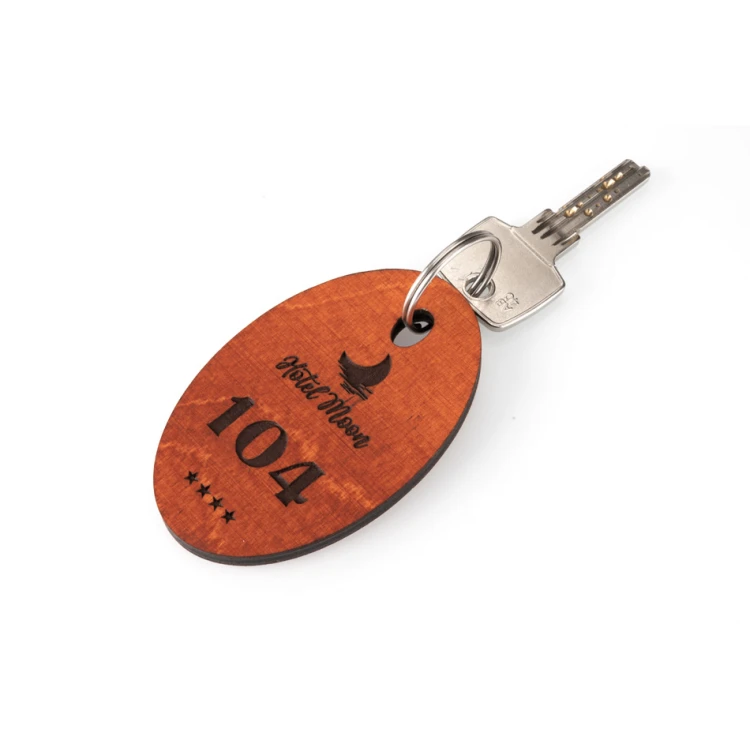 Holzanhänger Oval 1 - Farbe Orange Größe 80x50mm - BD038