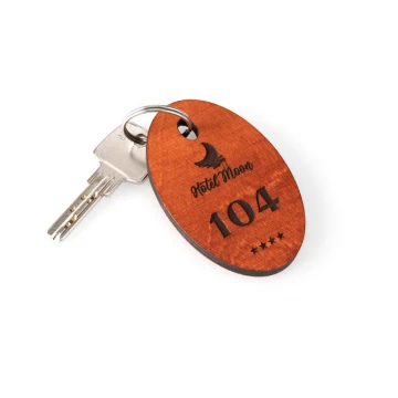 Holzanhänger Oval 1 - Farbe Orange Größe 80x50mm - BD038