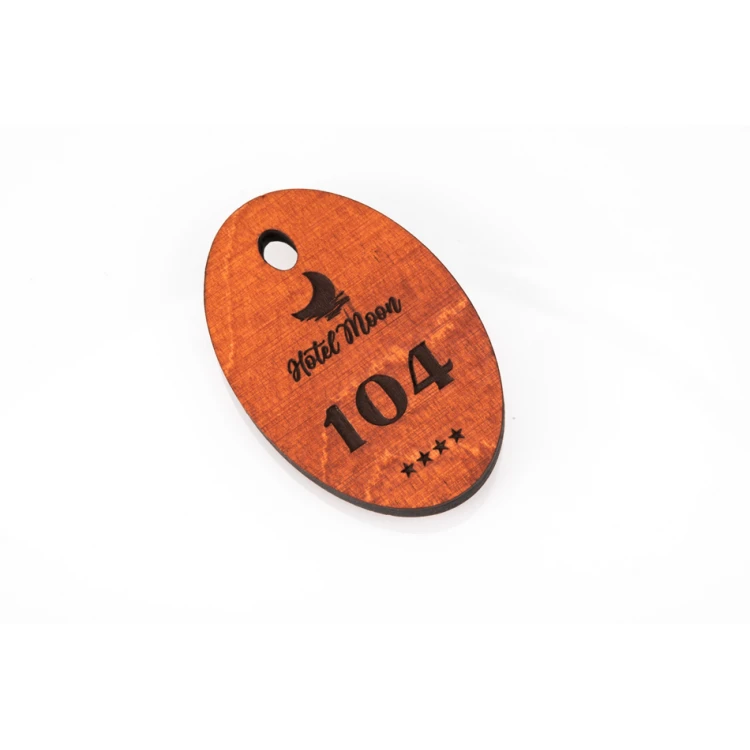 Holzanhänger Oval 1 - Farbe Orange Größe 80x50mm - BD038