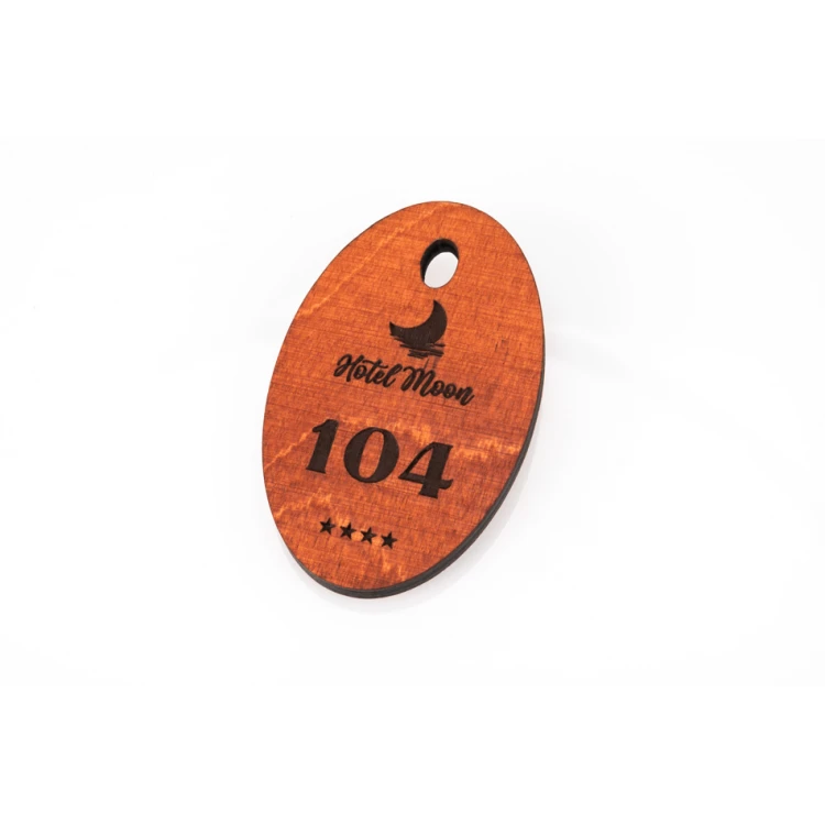 Holzanhänger Oval 1 - Farbe Orange Größe 80x50mm - BD038